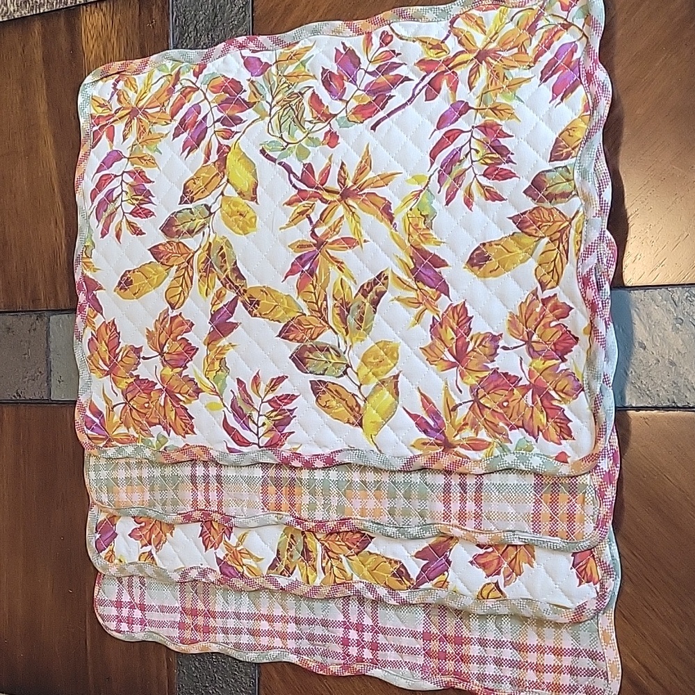 Beautiful Fall Patterned Reversible Fabric Place Mats (set of 4)